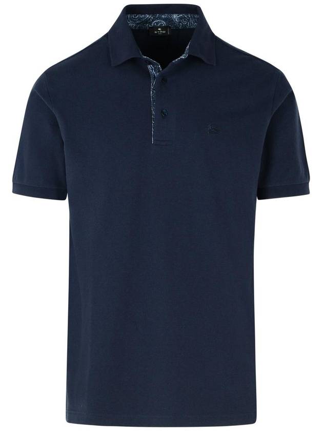 Etro Polo Shirt In Blue Cotton - ETRO - BALAAN 1