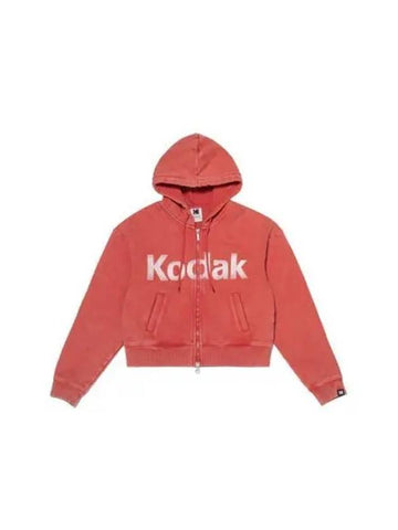 KODAK Apparel CineKodak Semi Crop Fit Washing Hood Zip up Women RED - KODO - BALAAN 1