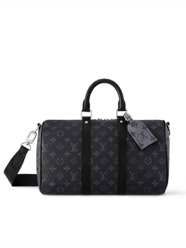 Keepall Bandouliere 35 Monogram Eclipse Duffel Bag Black - LOUIS VUITTON - BALAAN 4