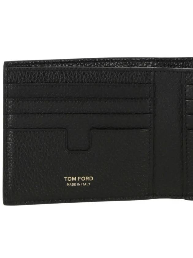 Men's T-Line Small Grain Leather Half Wallet Black - TOM FORD - BALAAN 6