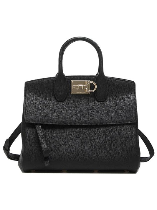 Studio Small Tote Bag Black - SALVATORE FERRAGAMO - BALAAN 2