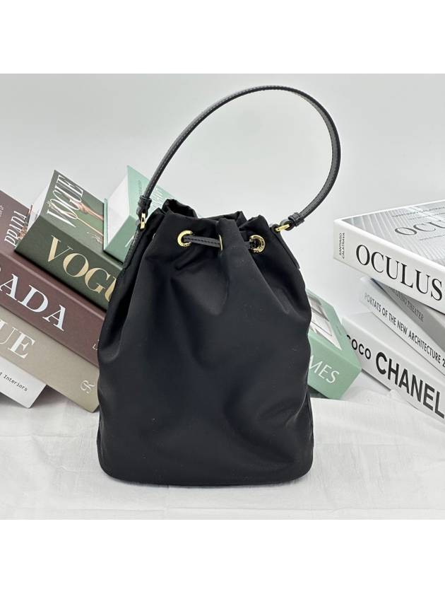 Triangle Logo Small Bucket Bag Black - PRADA - BALAAN 4