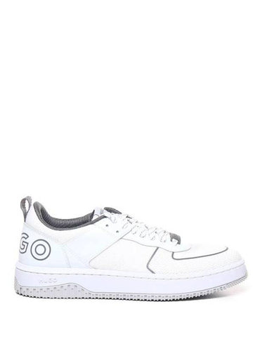 Logo Print Lace-Up Low Top Sneakers White - HUGO BOSS - BALAAN 1