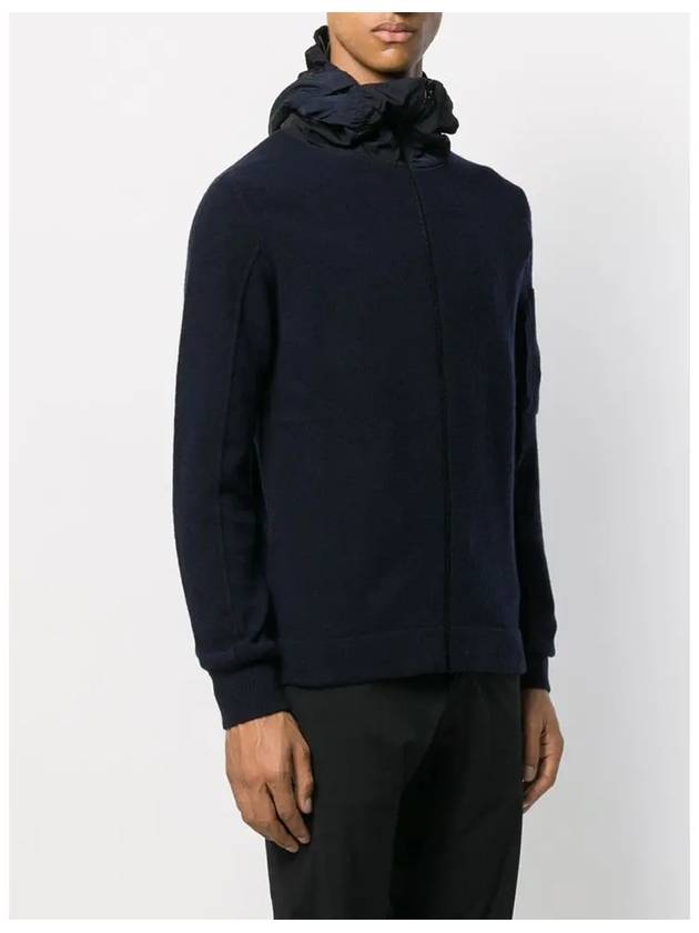 Arm Lens Detail Zip-Up Hoodie Navy - CP COMPANY - BALAAN 5