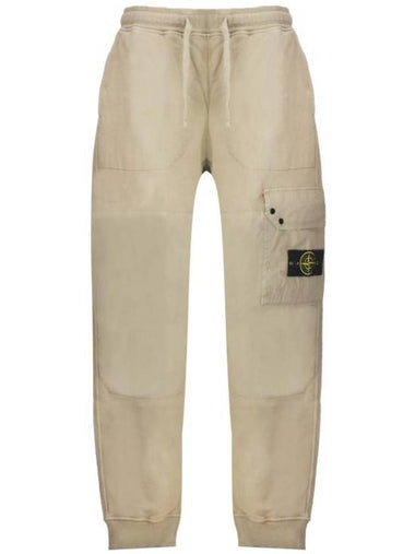 Compass Badge Panel Track Pants Beige - STONE ISLAND - BALAAN 1