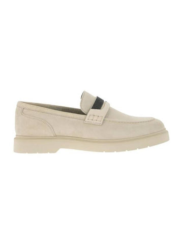 Suede Penny Loafer Beige - BRUNELLO CUCINELLI - BALAAN 1