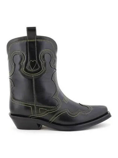 Women s Embroidered Western Boots Black S1989 - GANNI - BALAAN 1