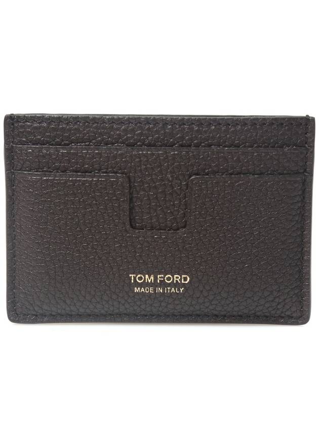 Classic T Line Gold Logo Card Wallet Brown - TOM FORD - BALAAN 2