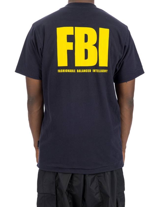 FBI Print Reversible Short Sleeve T-Shirt Navy - BALENCIAGA - BALAAN 4