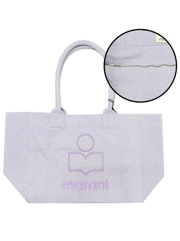 YENKY logo embroidery zipper shopper bag lilac PM0062FA A1X19M 86LC - ISABEL MARANT - BALAAN 1