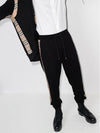 Men's Vintage Check Panel Jogger Track Pants Black - BURBERRY - BALAAN.