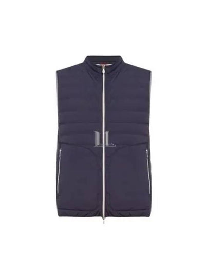 Men's Quilted Feather Down Vest Navy - BRUNELLO CUCINELLI - BALAAN 2