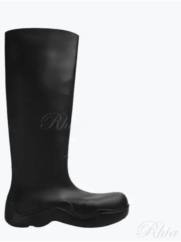 Puddle Rubber High Rain Boots Black - BOTTEGA VENETA - BALAAN 2