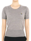 ORB Logo Short Sleeve Knit Top Grey - VIVIENNE WESTWOOD - BALAAN 3