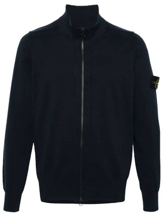 Wappen Patch Cotton Zip-Up Cardigan Navy - STONE ISLAND - BALAAN 2