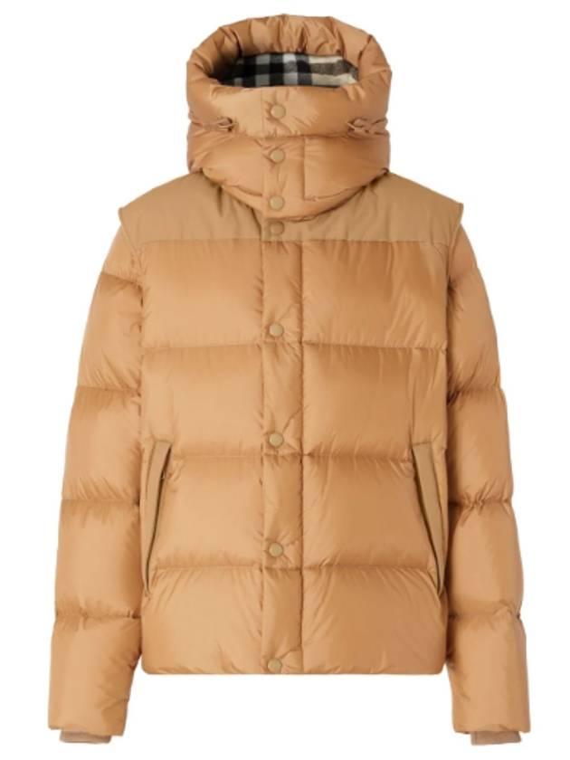 Detachable Sleeve Hooded Padding Beige - BURBERRY - BALAAN 2