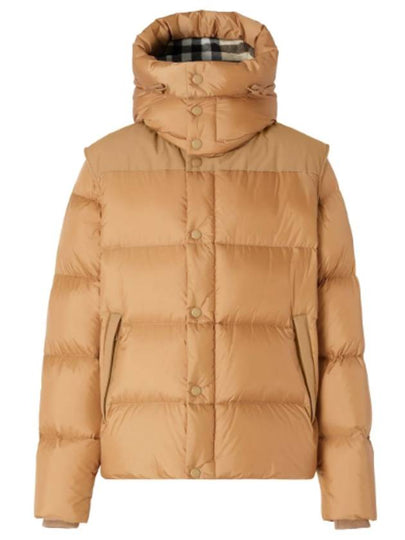 Detachable Sleeve Hooded Padding Beige - BURBERRY - BALAAN 2