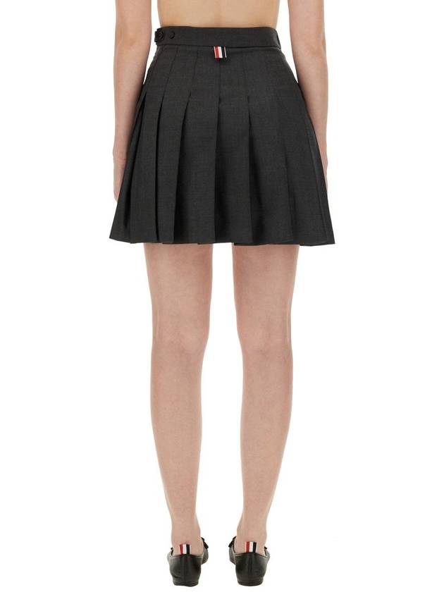 RMB Wool Mini Pleated Skirt Dark Grey - THOM BROWNE - BALAAN 4