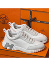 Men's Bouncing Sneakers White Suede H Gray Logo - HERMES - BALAAN 1