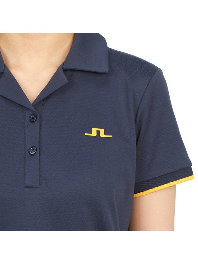 Women's SOLANGE Golf Collar Short Sleeve T-Shirt GWJT08097 6855 - J.LINDEBERG - BALAAN 9