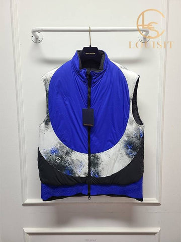 Used luxury goods Lewis It 52 Blue Monogram Circle Reversible Padded Vest - LOUIS VUITTON - BALAAN 1