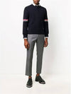 Men's Milan Stitch Armband Crew Neck Knit Top Navy - THOM BROWNE - BALAAN 6