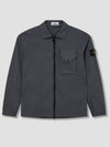 Stretch Cotton Gabardine Overshirt Jacket Dark Grey - STONE ISLAND - BALAAN 2