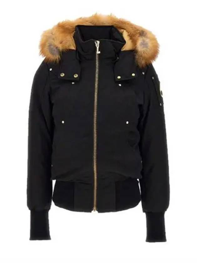 Gold Debbie Bomber Padding Black Fox Fur Brown - MOOSE KNUCKLES - BALAAN 2