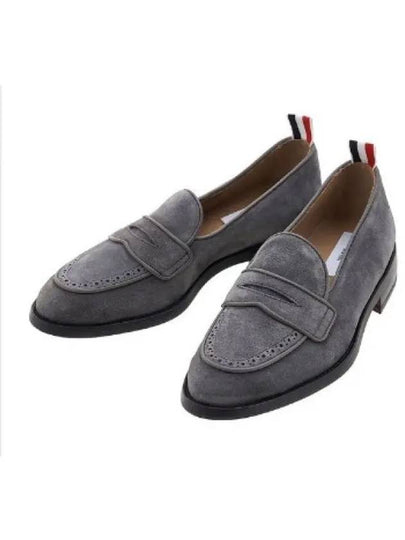 Men's Varsity Suede Loafers Grey - THOM BROWNE - BALAAN 2