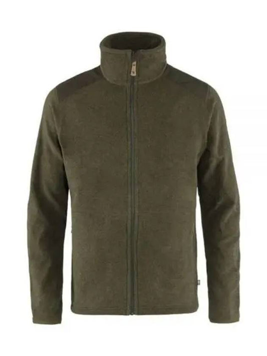 Men's Sten Fleece Zip-up Jacket Dark Olive - FJALL RAVEN - BALAAN 1