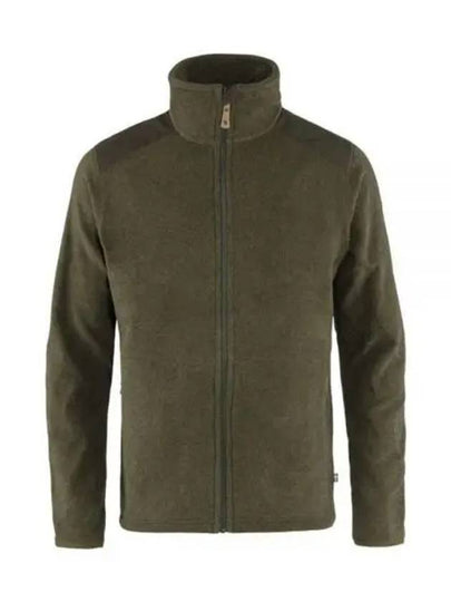 Men's Sten Fleece Zip-up Jacket Dark Olive - FJALL RAVEN - BALAAN 2