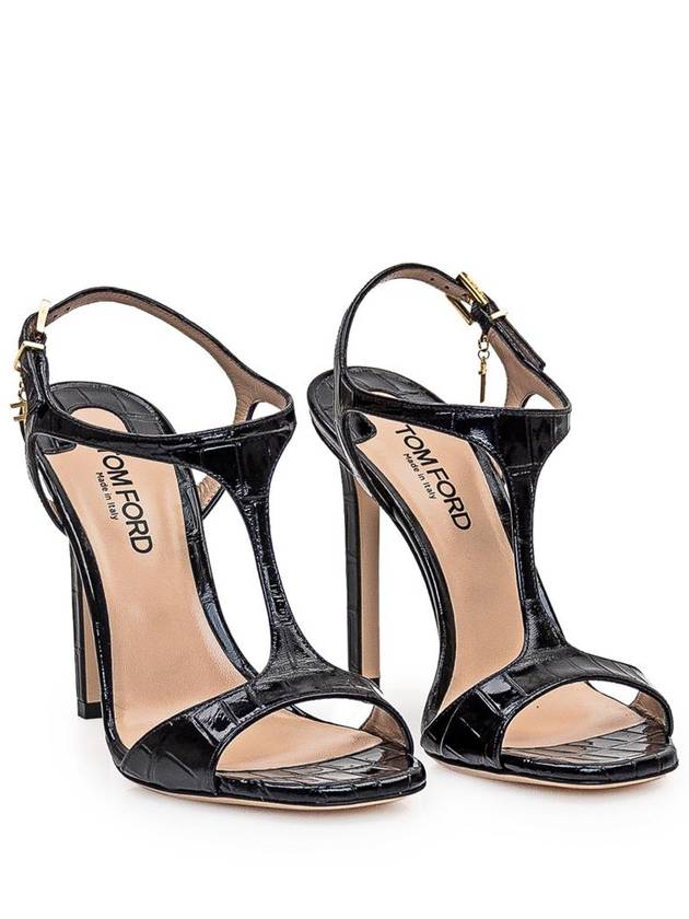 BLACK LEATHER PATENT SANDALS W3395LSP035X1N001 - TOM FORD - BALAAN 3