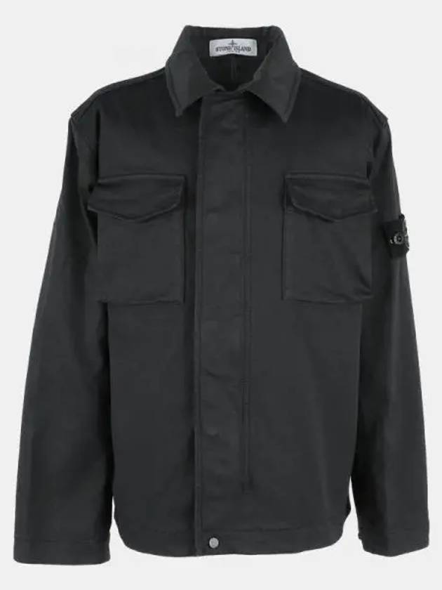 Stone Kids Waffen Patch Overshirt Jacket Charcoal 761610211 V0065 1063534 - STONE ISLAND - BALAAN 1