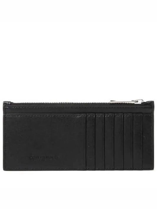 Intrecciato Zipper Leather Card Wallet Black - BOTTEGA VENETA - BALAAN 2