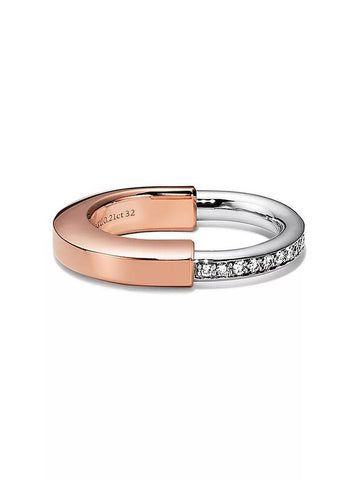 Tiffany Tiffany Rock Ring Ring Rose Gold & White Gold Diamond 71855511 - TIFFANY & CO. - BALAAN 1