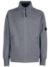 Lens Wappen Diagonal Fleece Zip-Up Jacket Grey - CP COMPANY - BALAAN 1