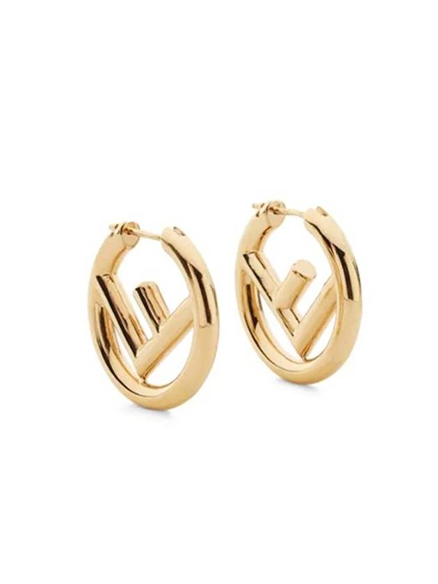 F Logo Earrings Gold - FENDI - BALAAN 1