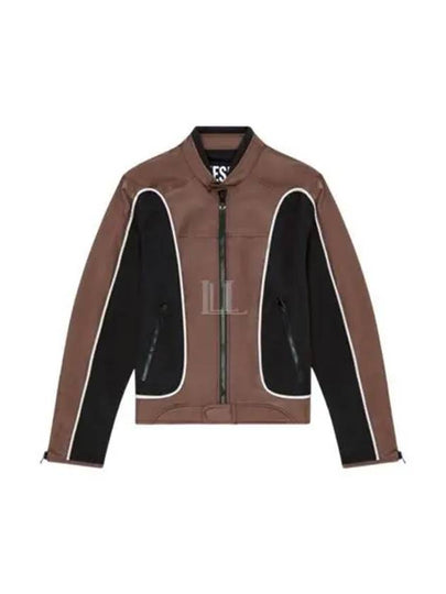 J-Blink Color Block Biker Jacket Black Brown - DIESEL - BALAAN 2