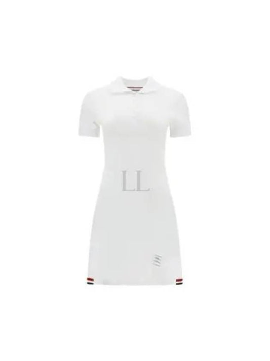 Women's Logo Patch Tennis Flare Short Dress White - THOM BROWNE - BALAAN 2