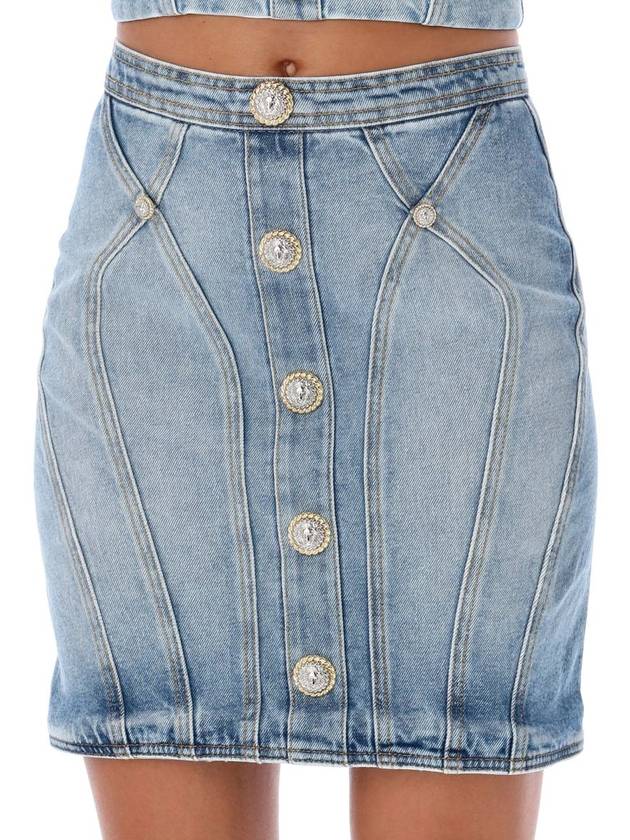 Balmain Denim Mini Skirt - BALMAIN - BALAAN 3