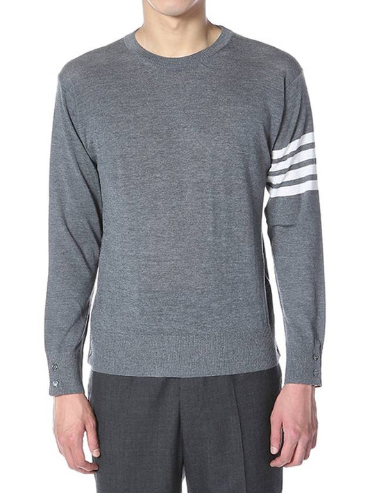 4 Bar Stripe Classic Wool Knit Top Grey - THOM BROWNE - BALAAN 2