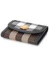 Check Print Leather Half Wallet Brown - BURBERRY - BALAAN 4