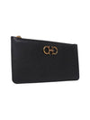 Gancini Calfskin Card Wallet Black - SALVATORE FERRAGAMO - BALAAN 4