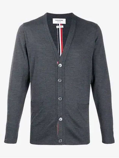 Men's Classic Three-Stripe Backstripe Wool Cardigan Dark Grey - THOM BROWNE - BALAAN 2