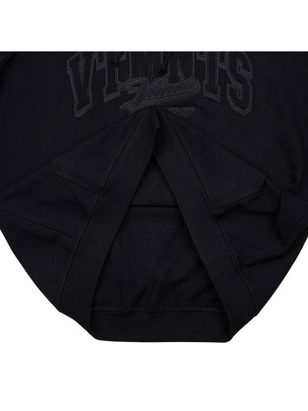 Embossed Logo Cotton Hoodie Black - VETEMENTS - BALAAN 10