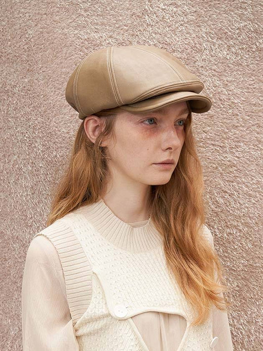 Newsboy Huntung Cap Beige - BROWN HAT - BALAAN 1