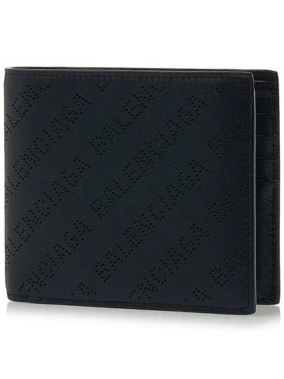 Logo Perforated Half Wallet Black - BALENCIAGA - BALAAN 2