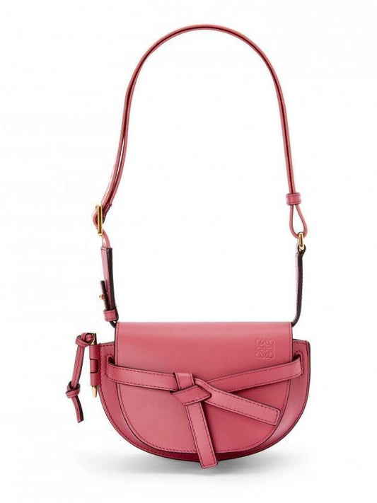 Gate Dual Mini Soft Calfskin Cross Bag Plum Rose - LOEWE - BALAAN.