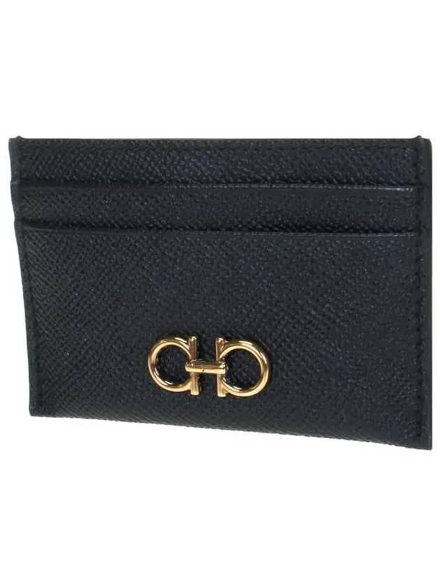 Gancini Card Wallet Black - SALVATORE FERRAGAMO - BALAAN 3