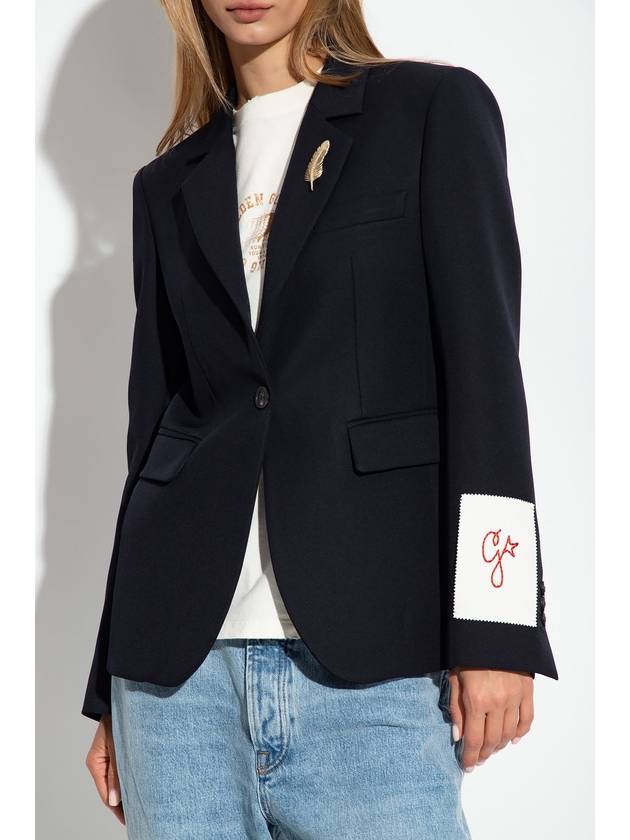 Golden Goose Blazer With Notch Lapels, Women's, Navy Blue - GOLDEN GOOSE - BALAAN 3